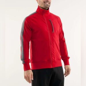 Lululemon Kung Fu Jacket II Red Gray Men's Track Jacket